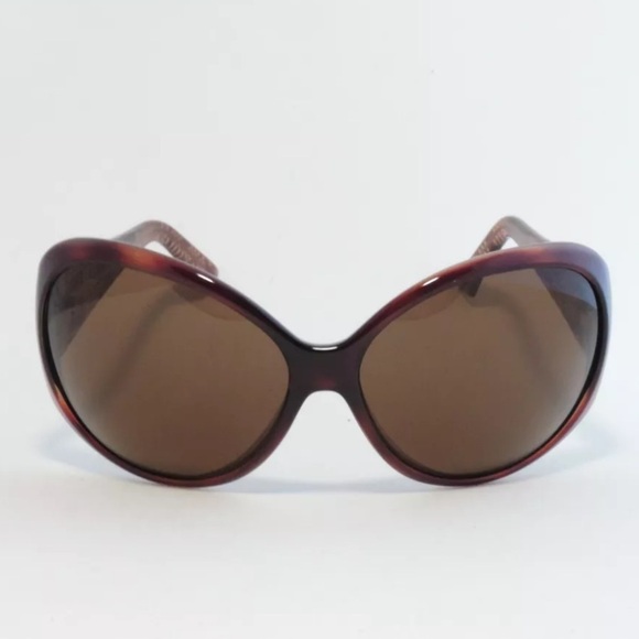 FENDI BROWN OVERSIZED OVAL WRAP SUNGLASSES - Picture 1 of 11